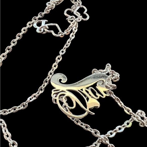 Dior Silver Script Necklace - Picture 2 of 12